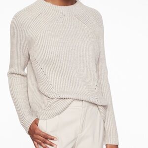 Athleta Rockland Ribbed Sweater Gray Small